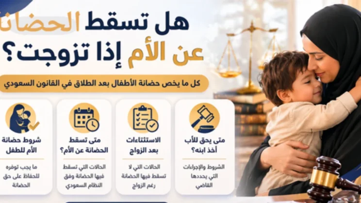هل تسقط الحضانة عن الأم إذا تزوجت في القانون السعودي؟ الشروط والاستثناءات بالتفصيل