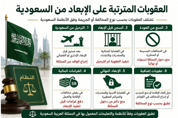 العقوبات المترتبة على إبعاد المقيم من السعودية